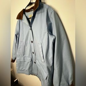 L.L. Bean Light Blue Barn Jacket Corduroy Heavyweight Outdoor Jacket